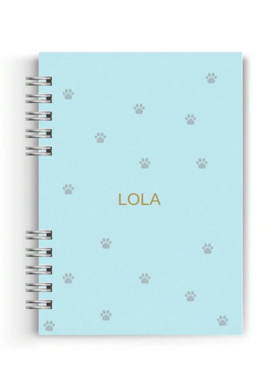 Caderneta Pet Personalizada HotStamping | Azul Patinhas - A5 - Visão 1