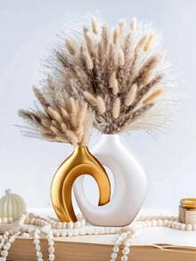 白金/金/白两件套花瓶，简约北欧波西米亚风格装饰花瓶，适用于客厅、书架、餐桌、房间、壁炉、门廊等场所。也是节日礼物和圣诞礼物的理想之选。 - 彩色 - 查看 6