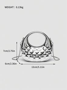 1 件情人节理想之选手提包，舒适时尚，个性化礼物，2025 配饰，适合所有场合，价格实惠的奢华感，叛逆派对包，非常适合派对、婚礼、舞会、晚宴/宴会，优雅的女士包 - 銀色 - 查看 9