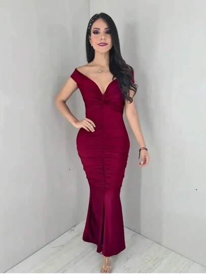 Vestido Largo Elegante Tipo Sirena Para Dama, Vestido Fiesta de noche