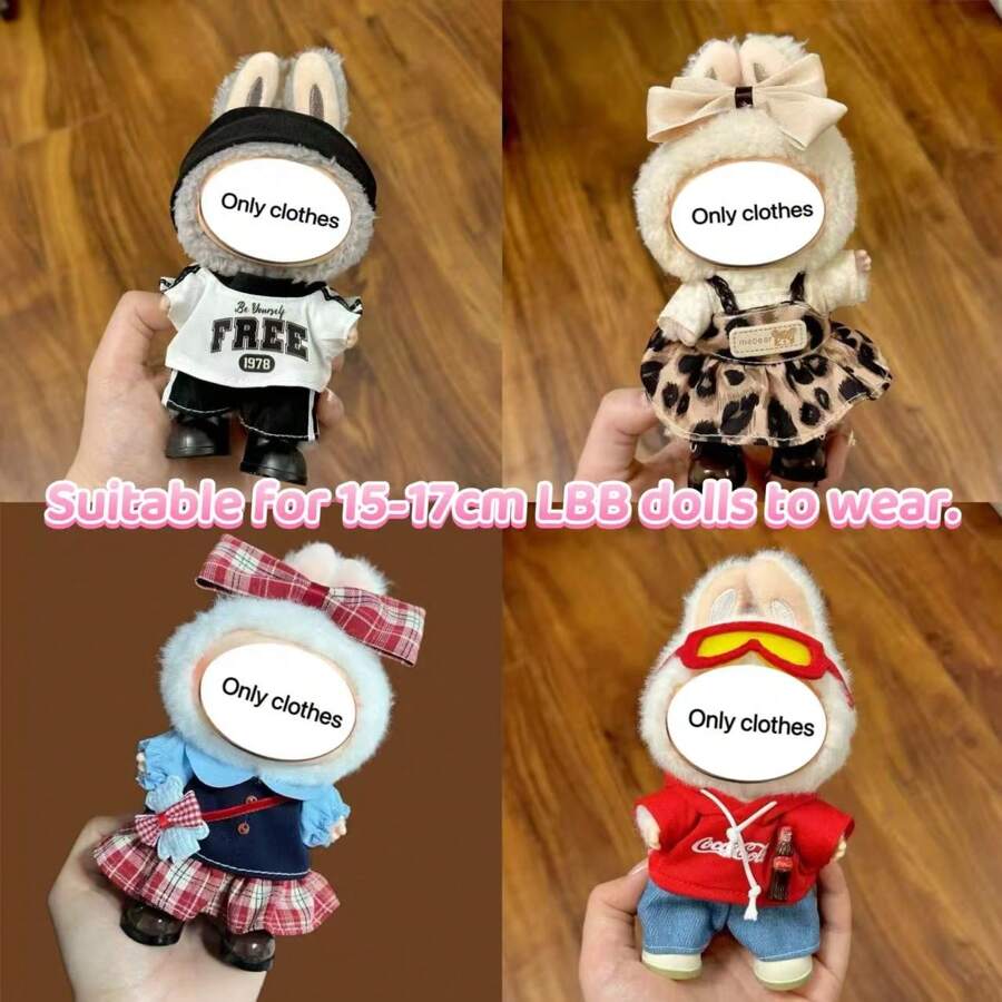 全新 1-3 代 15-17 厘米 吊坠 T 恤、裤子、帽子、发饰套装系列服装适用于 娃娃，适用于 派对和聚会（仅衣服，无鞋） - 彩色 - 查看 1