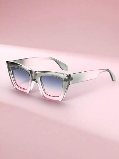1 Pair Of European And American Style Fashionable Women's Square Y2K Dusty Pink Fashion Glasses, Fashionable And Practical! Can Be Used To Match Variousclothing, Street Photography And Photos,Fashionabledecorative Glasses,Summer Vacation Travel Beach Party,Holiday Essentials Gifts