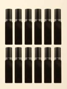 3pcs/6pcs/12pcs/18pcs 10ml Square Glass Refillable Makeup Toner Perfume Small Sample Transparent Fine Mist Spray Bottle, Black/Amber, With Funnel Atomizer, Rose Gold/Purple/Pink
