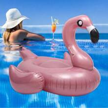 1 pezzo Fenicottero gigante galleggiante, galleggiante 4 in 1, materasso per riposo e vacanza, adatto per feste a tema fenicottero, feste di vacanza, intrattenimento in spiaggia, feste estive, feste del fine settimana, regali di compleanno, si può rilassare e sdraiarsi felicemente tutto il giorno.