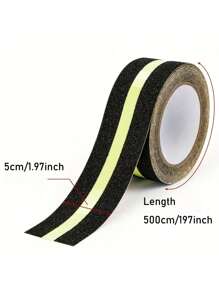 Heavy Duty Anti Slip Tape With Glow In The Dark Strips For Stairs Outdoor/Indoor Waterproof Non Skid Roll For Stair Steps Traction Tread Staircase Grips (1.97 Inch X 197inch, Black )Including Stairs, Patio, Entryways, Ladders, Scooters.