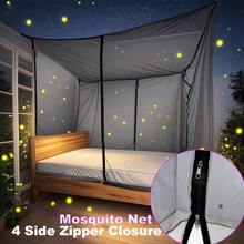 1pc Bed Canopy Mosquito Net, Heavy Duty Mosquito Netting For Indoor & Outdoor, Square Netting Curtain For Bunk Bed, Camping, Bedding, Patio, Easy Installation
