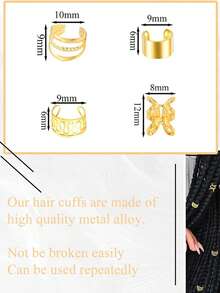 40 件发饰，适合辫子，金色发箍，多款式发环，可调节发珠，适合辫子辫子配件，适合女性和女孩，爪夹，发夹，发夹，发夹，学校用品