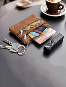 女士零钱包，小型卡包，时尚钥匙迷你零钱包，便携简约钥匙链零钱包，女士钱包，迷你钱包，钱包，钥匙链卡包 - 彩色 - 查看 2