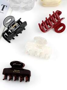 1pc, New High-End Gold Badge Elegant Medium-Sized Hair Claw, Hair Clip At The Back Of The Head, Retro Elegant Women's Clip Suitable For Daily Travel, Gatherings, Beach Parties In Summer, Autumn, Back To School Season, School Stuff, College - Multicolor - View 4