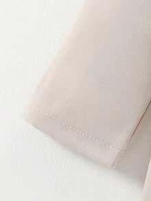 Girls' Plaid Lapel Windbreaker Jacket, Mid-Length, Fashionable, Bowknot Long Sleeve, Versatile Outerwear For Girls, Spring/Autumn