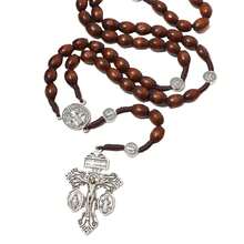 圣本笃木质念珠项链（1件），男士祈祷珠，天主教信仰饰品，宗教礼物 - 念珠KR014 - 查看 6