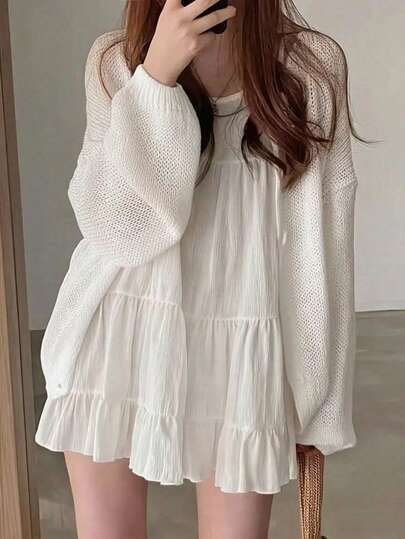 针织轻薄长袖防晒开衫，春夏季