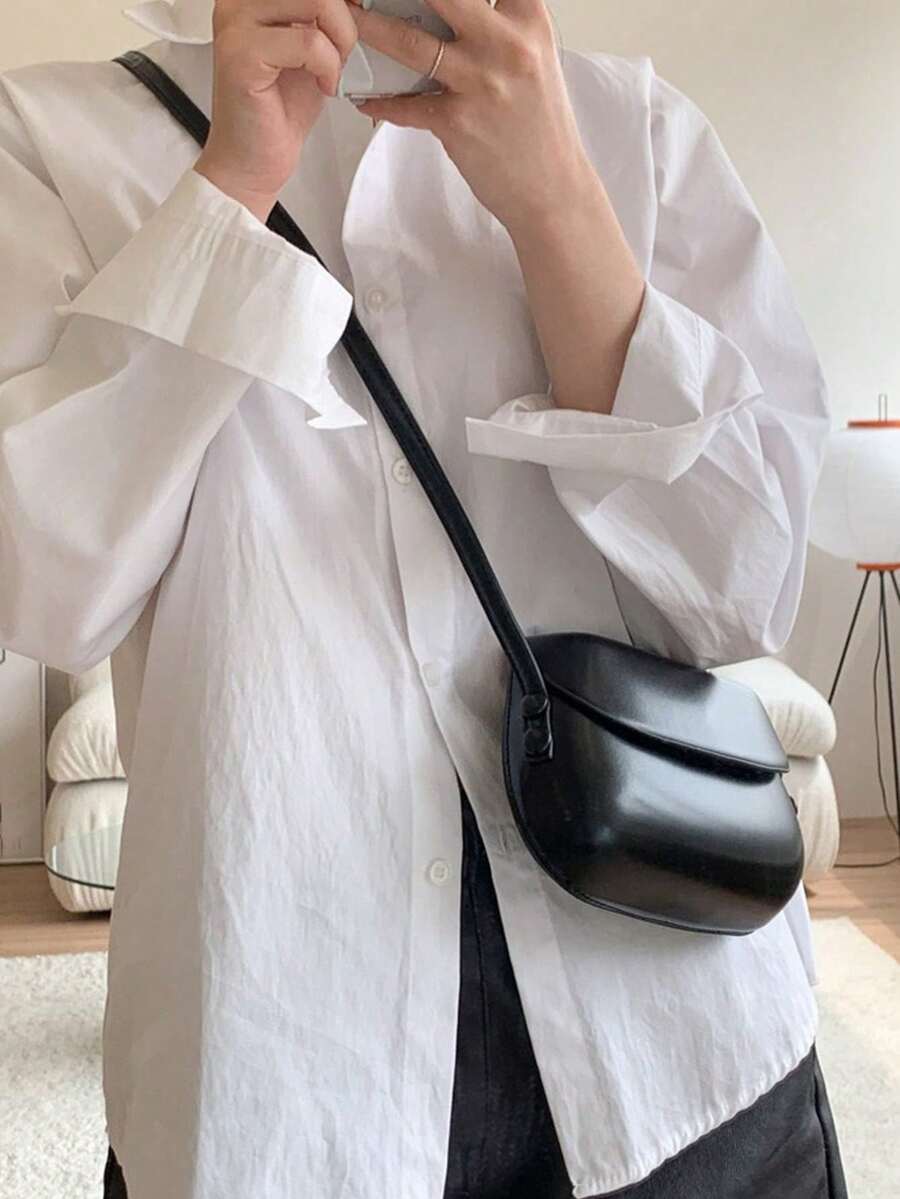 迷你多功能垂直零钱包简约盒形女士钱包钱包钱包 - 黑色 - 查看 1