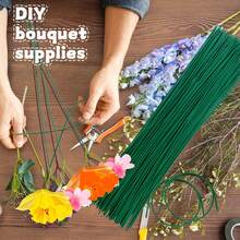 40/80/190pcs 30cm/40cm Floral Wire Flower Stems ,Dark Green And White Floral Wire Stems,DIY Pipe Cleaner Projects Crafting Floral Stem For Artificial Flower Stems Arrangements Diy, Floral Sticks Bouquet Stem Wrapping And Crafts Durability