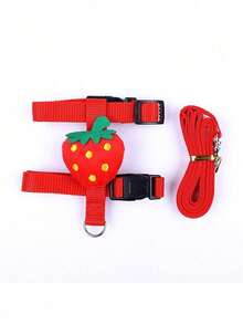 Einfarbiges, süßes Haustier mit verstellbarem rutschfestem Zugseil, Kaninchen-Geschirr und Leine, verstellbar für kleine Tiere wie Frettchen, Meerschweinchen, Igel zum Spazierengehen Outdoor, süße Dekorationen