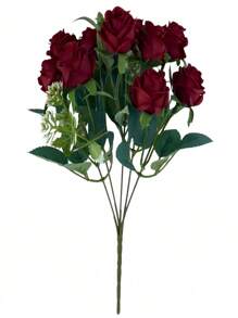 1/3/5 piezas Ramo de Flores de Rosa Artificial, Decoración del Hogar, Centro de Mesa, Prop de Fotografía, Decoración para Bodas de Jardín al Aire Libre, Corsage de Muñeca para Novias, Decoración de Fiesta, Adorno de Año Nuevo, Arreglo de Rosas