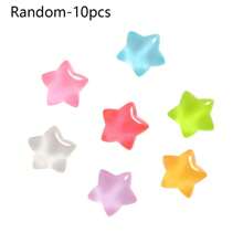 7/10/12/14件可爱夜光星星鞋饰，易于安装且有趣的DIY洞洞鞋，可拆卸洞洞鞋装饰，生日派对礼物的理想选择