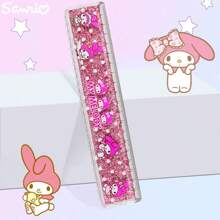 Sanrio قطعة واحدة مسطرة سانريو ذات نمط موجي من الغليتر السائل، مسطرة كرتونية جميلة بطول 20 سم (نمطين عشوائيين)