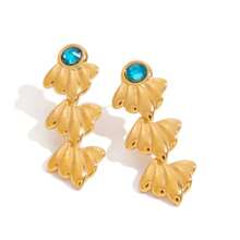 Uworld Women's Personalized Boho Style Starfish Shell Earrings 18K Gold-Plated Stainless Steel Waterproof Jewelry Designer
