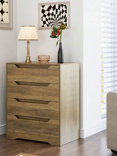 Chest Of Drawers, Wooden Bedroom Cabinet With 4 Drawers, Storage Dresser For Bedroom, Living Room, 69x39x82 Cm