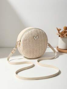 Túi đeo chéo đi biển dệt rơm tối giản cho nữ, dây đeo có thể điều chỉnh để đeo vai, đeo chéo, ngoài trời, du lịch, trường học, sử dụng trong kỳ nghỉ, quà tặng cá nhân cho phụ nữ, ví đựng tiền xu, túi đựng mỹ phẩm - Nhiều màu - Xem 10