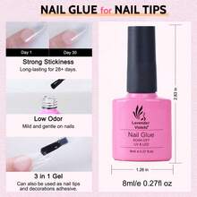 Lavender Violets Gel Nagellack Set mit UV Licht 21 Gel Farben USB LED Nagellampe Nagelverlängerung Press on Nail Glue 240 Acryl Full Cover Soft Tips, Base Coat, Glossy Top Coat, Matte Top Coat VC17