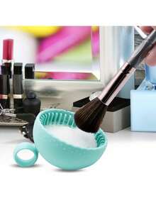 1 件无味刷子清洁垫，带刷子清洁垫，硅胶化妆刷清洁碗，适用于眉刷、腮红刷、面部刷和眼刷 - 彩色 - 查看 9