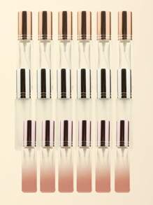 3pcs/6pcs/12pcs/18pcs 10ml Square Glass Refillable Makeup Toner Perfume Small Sample Transparent Fine Mist Spray Bottle, Black/Amber, With Funnel Atomizer, Rose Gold/Purple/Pink