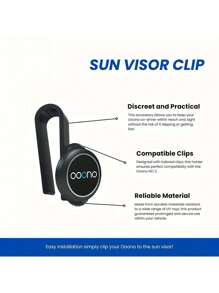 1 Stück Autohalterung für Ooono Codriver1 Radarwarner - hitzebeständig bis zu 90°C, verstärkte Klemmen für sicheren Halt, einfache Montage an Sonnenblende/Armaturenbrett (Radarwarner nicht enthalten), Fahrzeugzubehör, stilvolles Clip-Design, hitzebeständige Materialien, Fahrzeugtechnik, kompaktes Design, langanhaltend Zubehör, Reiseessentials für Frauen, Aufbewahrungsorganizer, Rückkehr zur Schule, Schlafsaal-Aufbewahrung