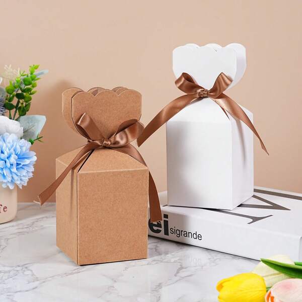 10pcs 8x8x10cm Paper Gift Boxes, Suitable For Packaging Wine Glasses, Candles, Candies, Foldable For Holiday, Birthday, Party Gifts