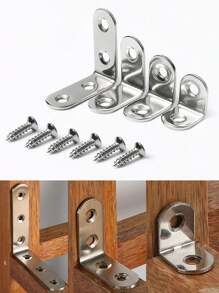 10 件不锈钢直角支架，90 度 L 型连接器，25/30/40/50 厘米家具连接五金件带螺丝 - 彩色 - 查看 3