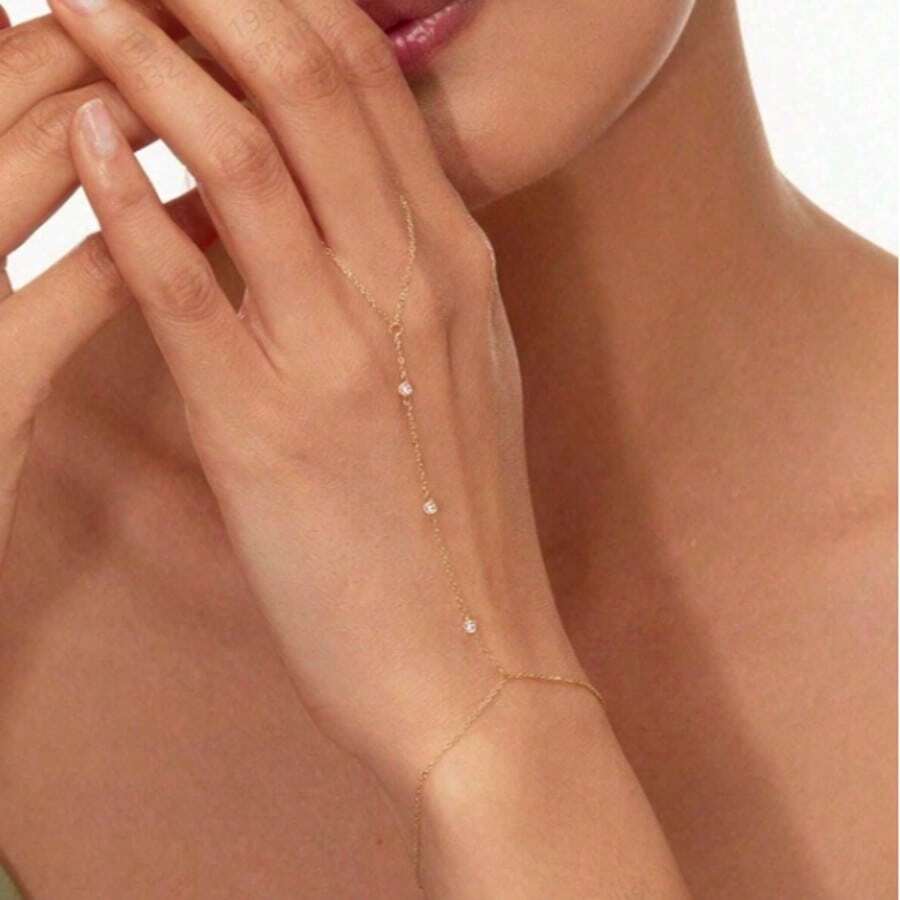 1 件女士日常佩戴手指链 - 1條手指鏈條 - 查看 1