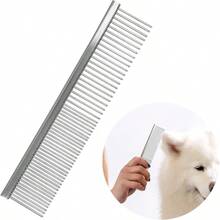 New Metal Pet Comb Stainl Steel Dog And Cat Comb Rust Resistant Comb Grooming Tools For Dogs Fur Detangling Tool For Pets Metal Combs For Thick Coats - as pic - View 1