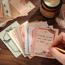 100 tờ giấy phong cách cổ điển, giấy scrapbook thẩm mỹ cổ điển chất lượng cao, giấy nền thủ công trang trí, thích hợp cho DIY, sổ kế hoạch, scrapbook, đồ dùng học tập, trở lại trường - Nhiều màu - Xem 7