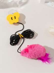 1 pieza Juguete interactivo de gato con cuerda elástica para colgar - Juguete colgante gracioso y divertido para mascotas