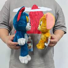 TOM AND JERRY. 正宗 23-32 厘米电影院汤姆和杰瑞毛绒玩偶，儿童生日礼物，卡通收藏玩偶