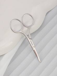 1pc Stainless Steel Beauty Scissors, Household Eyebrow Trimmer, Small Scissors For Makeup And Grooming - Multicolor - View 7