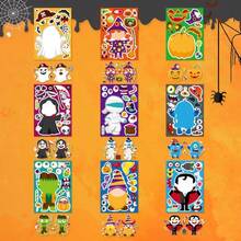 万圣节贴纸、万圣节工艺品、万圣节派对礼物、学生派对万圣节娱乐项目、防水变脸贴纸、学校用品、万圣节装饰贴纸[开学季] [万圣节]