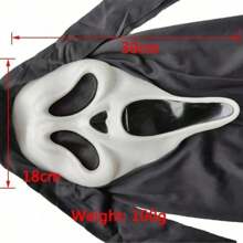 1 Stück Halloween Maske, schwarzes Kopftuch Totenkopf, Horror Make-up Maske, Latex Maske für Rollenspiele, Halloween Kostüm, Halloween Zubehör Bühnenperformance Requisiten, Maske, Rollenspiel Maske