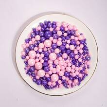 3oz/85g Perlendekorationen für Torten, geeignet für Tortendekoration, Eisdekorationen, Hochzeitsparty-Zubehör, bunte runde Perlendekorationen - Lila - Übersicht 11