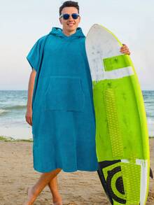 SUN CUBE Surf Poncho Changing Robe With Hood | Absorbent Quick Dry Microfiber Wetsuit Changing Towel With Pocket For Surfing Men Women (Black) - 海藍色 - 查看 3