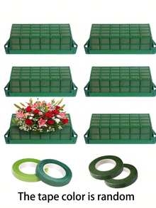 2pcs/1pc Square Foam Flower Cage Hanging Box, Rectangular Flower Cage Wall Decor, Wedding Christmas Party Table Top Fresh Flower Bouquet Decoration, Durable Floral Foam Cage Block Stand, With Adhesive Tape For Fresh Flowers Home Indoor Garden Decor, Floral Cage Suitable For Birthday Party, Wedding, Themed Party, Halloween, Christmas, Gifts, Corporate Events - Multicolor - View 7