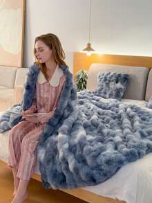 1pc Luxury Tie-Dye Faux Fur Blanket - Soft, Warm, Cozy, Multi-Functional, Suitable For All Seasons - Perfect For Bedroom, Guest Room, Living Room, Dorm, Car, Sofa, Travel And Outdoor Activities