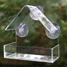 Bird Feeder Birds House For Outdoor, Window Bird Feeder With Strong Suction Cups For Wild Birds, Cardinal, Bluebird Clear Bird Feeder Acrylic Transparent Bird Food Container Outdoor Hanging Bird Feeding Station For Indoor Outdoor Garden - 無色 - 查看 10
