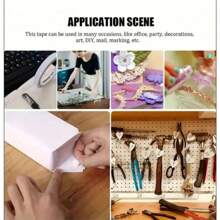 3/1 Pieza {Imprescindible para volver al colegio} Cinta adhesiva transparente de doble cara - Excelente para oficina, escuela, manualidades, scrapbooking, arte, tarjetas y envoltorios de regalo, así como suministros para fiestas de vuelta al colegio, Halloween, Acción de Gracias y Navidad