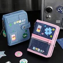 Cuaderno recargable vintage - Planificador de bolsillo estético con libro de pegatinas DIY y cubierta elegante | Diario portátil para estudiantes, viajeros y recuerdos, para útiles escolares, vuelta al cole - Multicolor - Ver 11