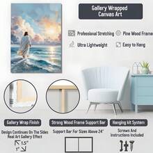1 Pc Framed Modern Christian Wall Art Canvas Poster Painting Wall Decor For Bedroom Living Room - Apricot - View 3