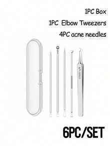 1 件超细 5 号黑头去除镊子和 1 件黑头和痤疮去除工具，面部美容和痤疮去除工具，用于皮肤护理