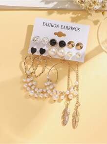 2 peças/Conjunto Relógio de Estilo Vintage com Pulseira de Couro e Números Romanos + Conjunto Variado de Brincos, Uso Diário Versátil, Sem Caixa de Presente