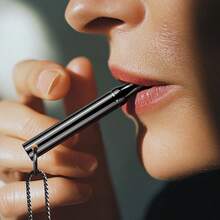 香薰扩散器项链，呼吸冥想配件，圆柱形，带可更换棉芯，低呼吸阻力冥想缓解压力配件，钛钢（不含棉芯） - 彩色 - 查看 8
